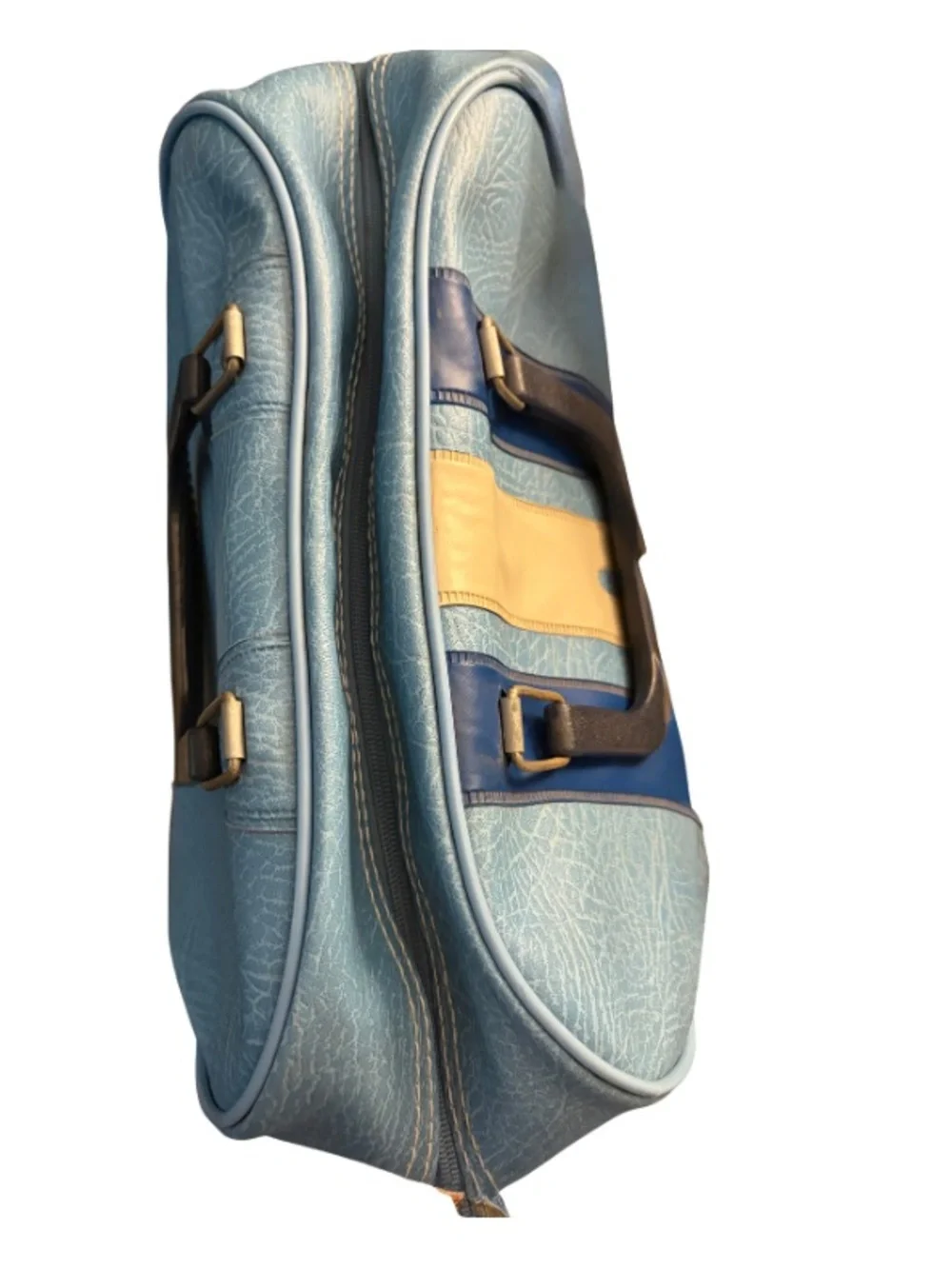 Vintage 1960s/1970s Ranger Vinyl Bowling Bag – Retro Blue & Beige